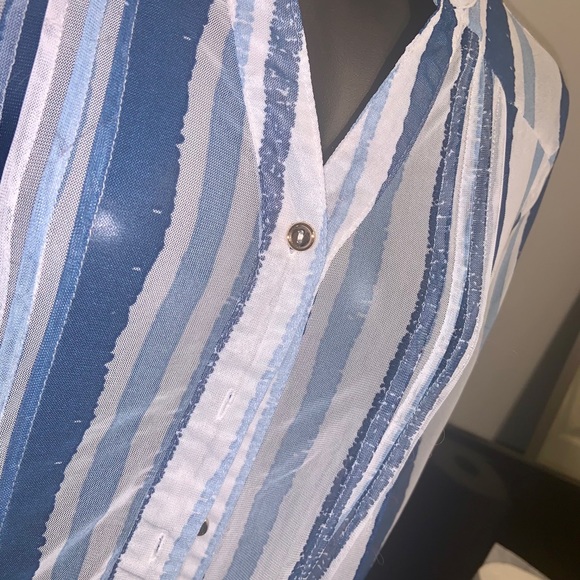 Perception Concept XL blue white button down sheer - Picture 2 of 4